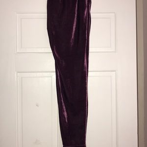 Burgundy Suede Joggers